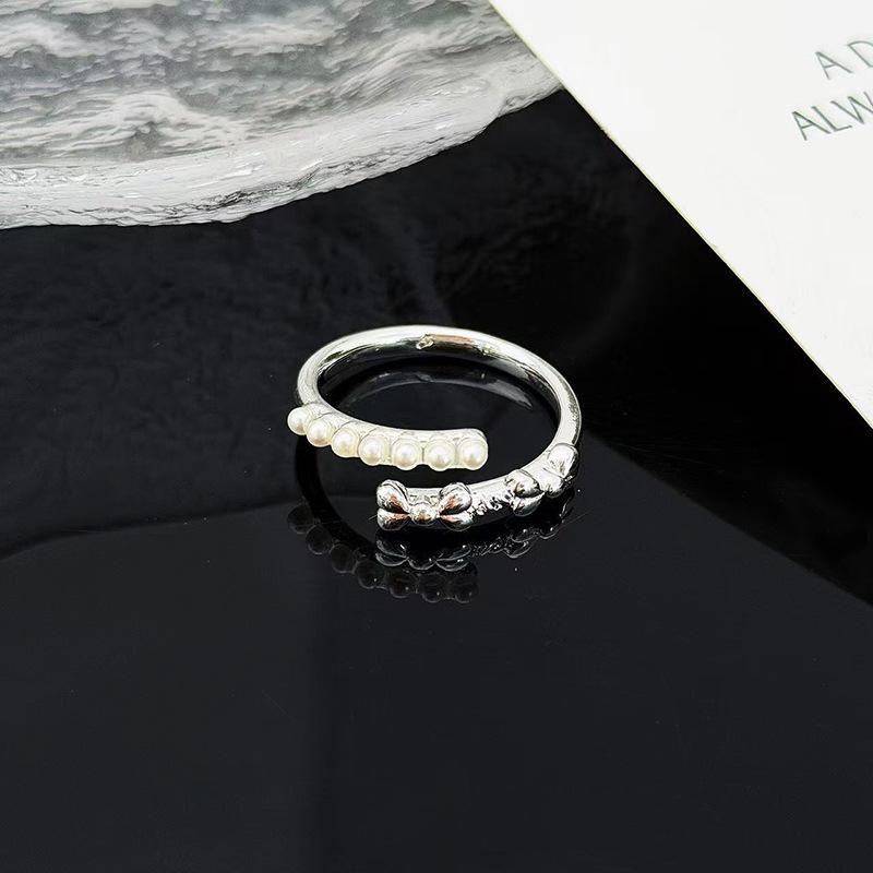 Leichter Luxus Mode Vierkantstern Super Fee Perle Zir*****Stift Ring Temperament Nische Hoher Sinn Exquisiter Ring