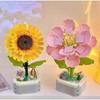 Sunflower Diy Lotus Hyacinth Lily Of The Valley Building Blocks Gift Decoration