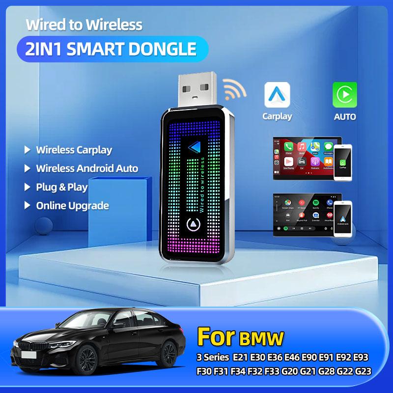 

Carplay Wireless Adapter Android Auto 2in 1 Smart Dongle 5G WIFI For iphone Android Phone For BMW 3 Series E21 E30 E36 E46 E90 чёрный
