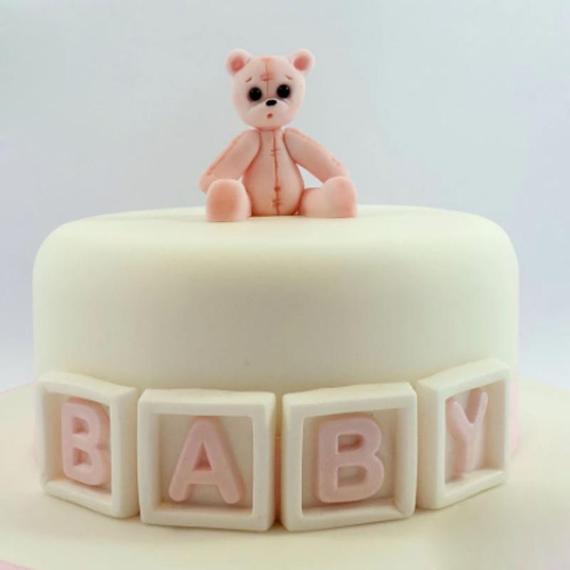 DIY Silicone MoldsPink Bear Baby Decor Fondant Chocolate Mould SO