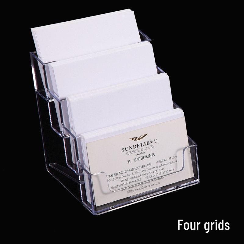 Weidong Large Capacity Transparent Plastic Business Card Holder & Desktop Storage Box