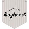 Lacama Long Live Boyhood Linen Banner,Vintage Boy Room Toddler Decor,Boy Bedroom Wall Hanging Banner Pennant Flag Decor for Nursery Playroom,12.4x14