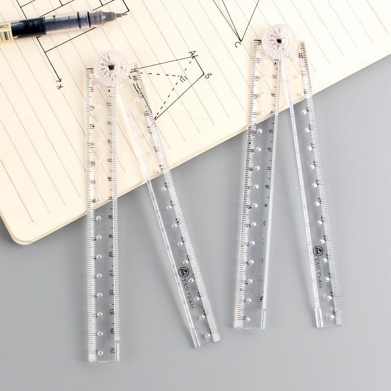 Creative Acrylic Transparent Folding Ruler Simple Scale Plastic Ruler Drawing Ruler For School Office Gadgets Korean Stationery