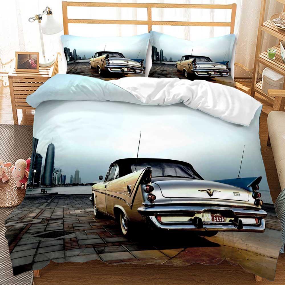 Speed Sports Car Duvet Cover Set King Queen Size 3D Extreme Sports Luxury Motorcycle For Kids Boys Teens Polyester Bedding Set