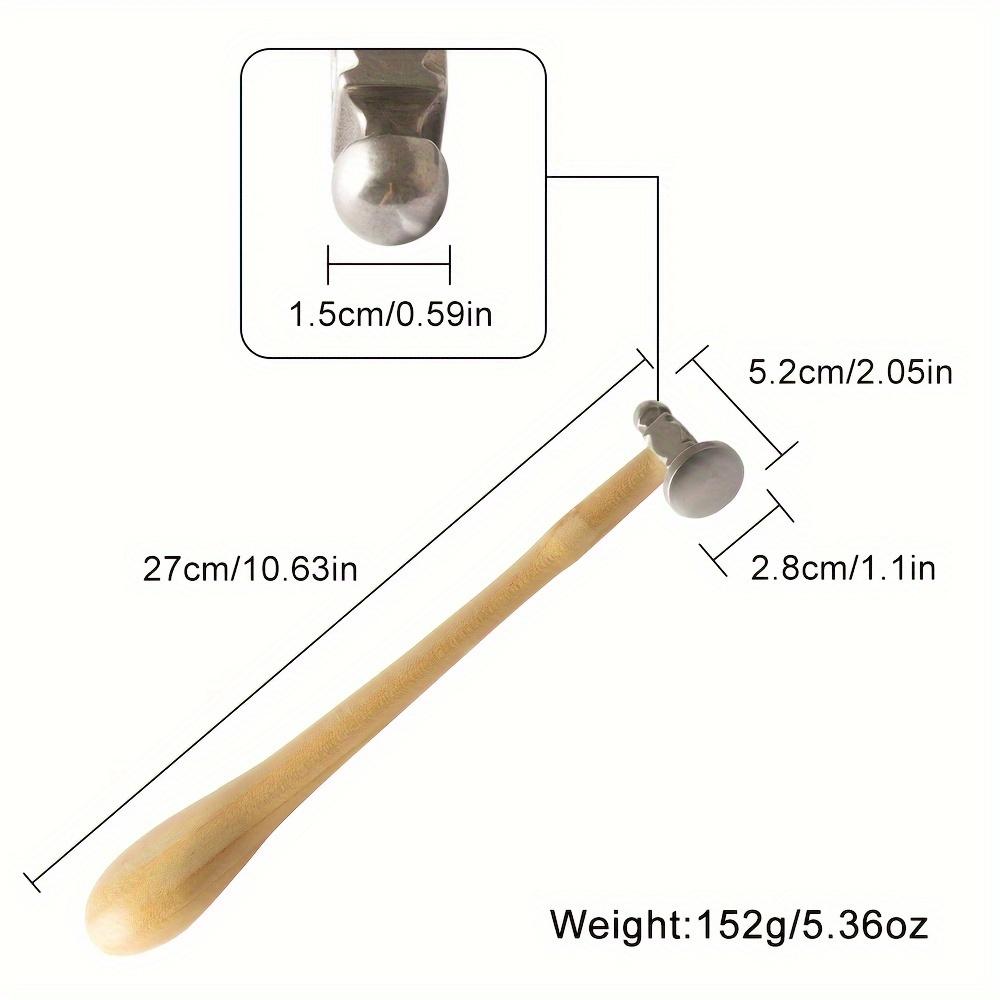 Two-Sided Chasing Hammer 10.63 Inches Wooden Handle For Adding Texture And Dimension To Metalwork