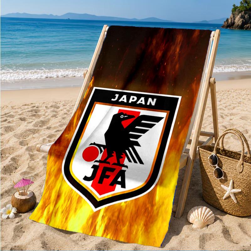 Japan Football Association Emblem Beach Towel, Quick-drying, Easy to Care for, Suitable for Both Fitness and Beach Vacations,Sports Essential