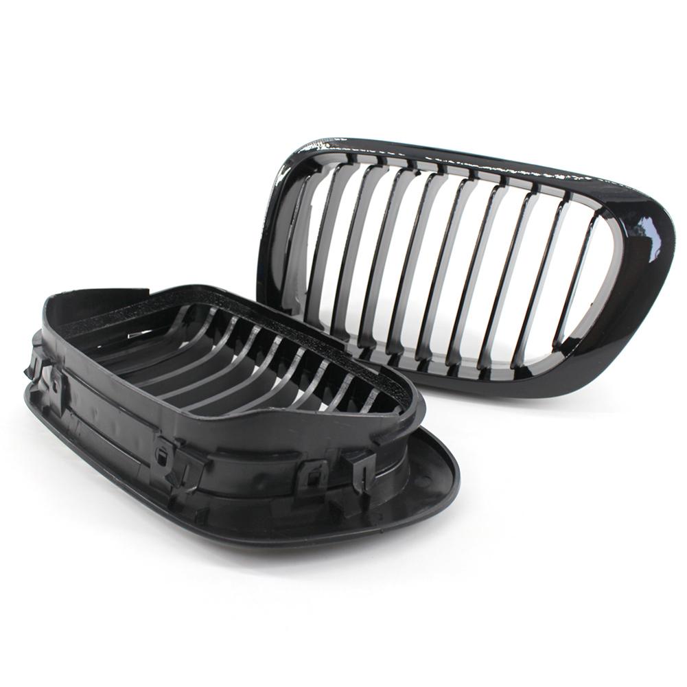 2Pcs Front Center Kidney Grilles Matte Glossy Front Bumper Kidney Grill for BMW E46 Pre-Facelift 2 Door Cabriolet