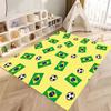 Colorful all-over soccer pattern rug, children's room play crawling mat, boy's bedroom trendy non-slip large floor mat