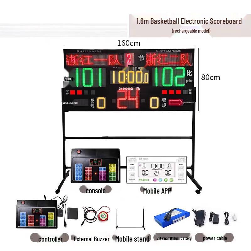Wireless Basketball Scoreboard with 24-Second Timer
