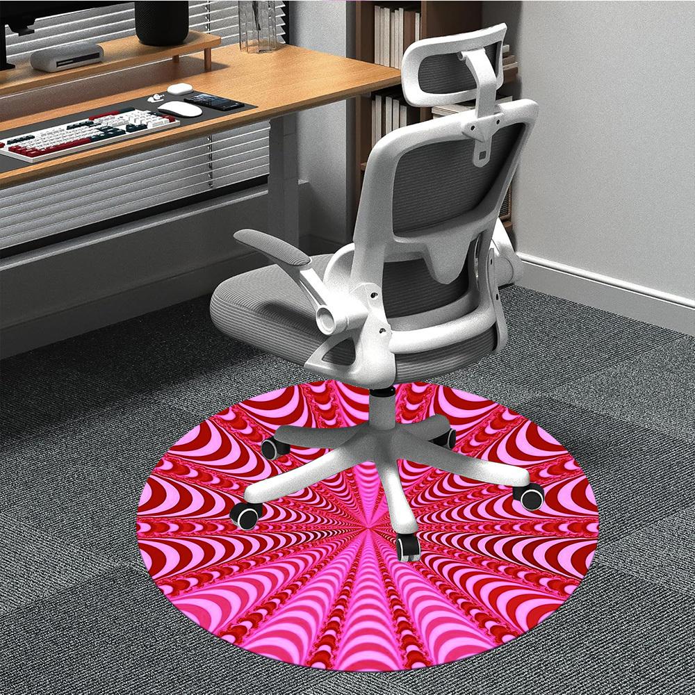 1pc Abstract Pattern Carpet for Office Non-Slip, Round Carpet, Soft & Comfortable, Carpet for Office, Lightweight Round Floor Mat