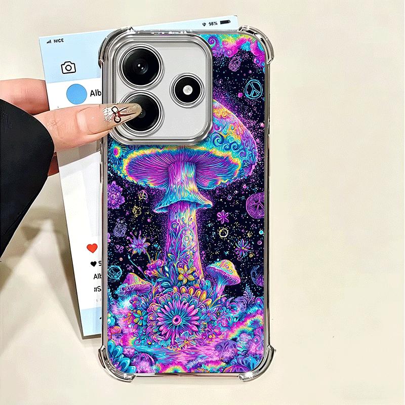 

Weird Psychedelic Mushroom Soft Phone Case For Xiaomi Poco X7 X8 Pro Max X6 X5 X3 F8 Ultra F7 M8 M7 M5S Redmi 15C 15A 15 14C 13C Xiaomi Poco M8