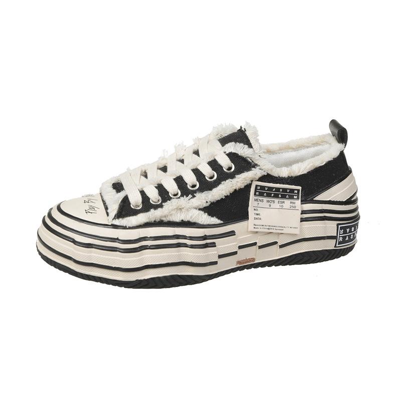 

У Цзяньхао, те же парусиновые туфли на платформе, мужские и женские, генная мутация Юй Вэньлэ, универсальные парные кеды, весенние туфли для нищих 44 чёрный