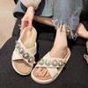 Women Solid Color Slippers Chain Platform Sandals  New Summer Ladies Flats Casual Home Slides Women Modern Slippers Shoes
