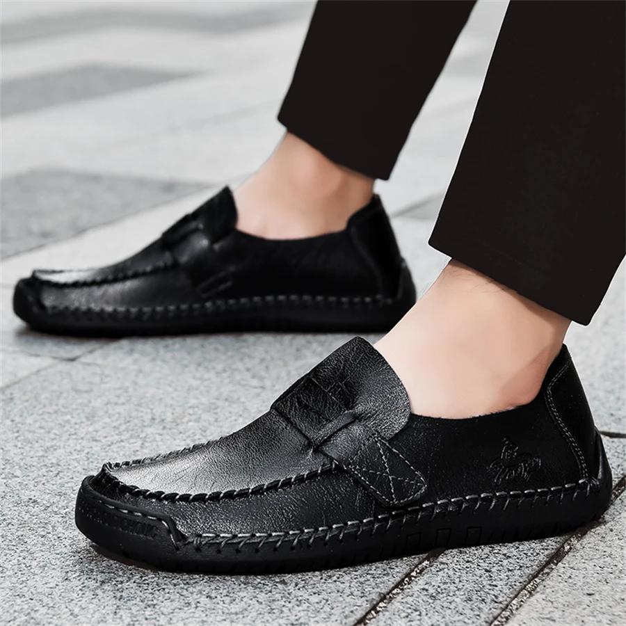 

Size 48 Men s Shoes High Quality Handmade Leather Men s Shoes Cozy Slip on Flats Men Loafers Outdoor Casual Shoes Zapatos Hombre 38 чёрный