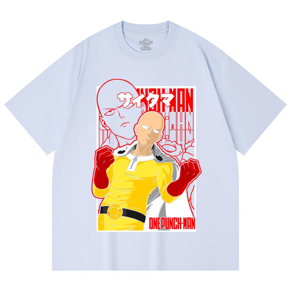 T-shirt Unisex Pesante 100% Cotone 230 g/m² con Stampa Saitama One Punch Man V7