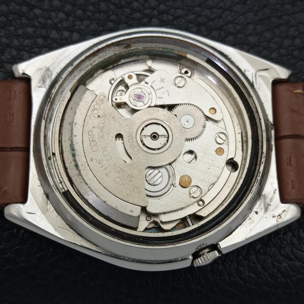 AUTOMATIC 7009A VINTAGE SEIKO 5 JAPAN MENS PEACH COLOR DIAL WATCH A701602-5