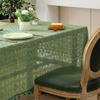 Gothic Hollow Lace Tablecloth Retro European American Rectangle Crochet Knitting Table Cloth with Tassel Home Decoration