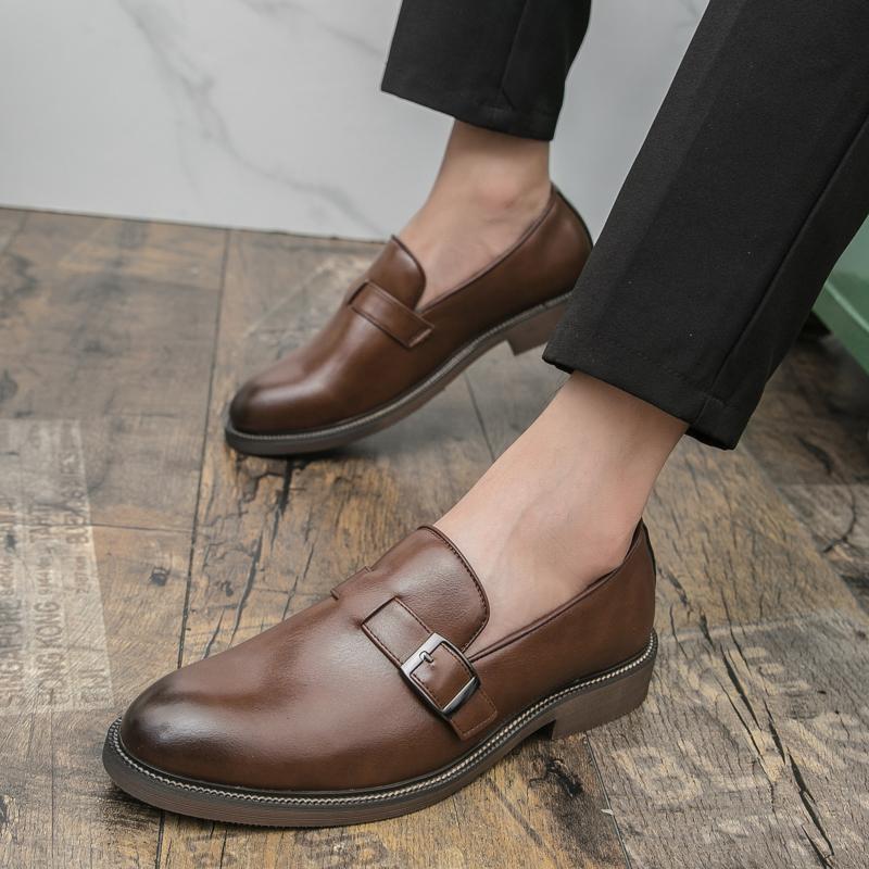New Slip On Monk Strap Loafers New Men's Patent Leather Platform Shoes Designer Formal Wedding Dress Homecoming Footwear