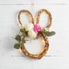 Easter Bunny Vine Hoop Handcrafted Flower Circle Handmade Decoration Spring Door Hangings Rabbit Garlands Accessory