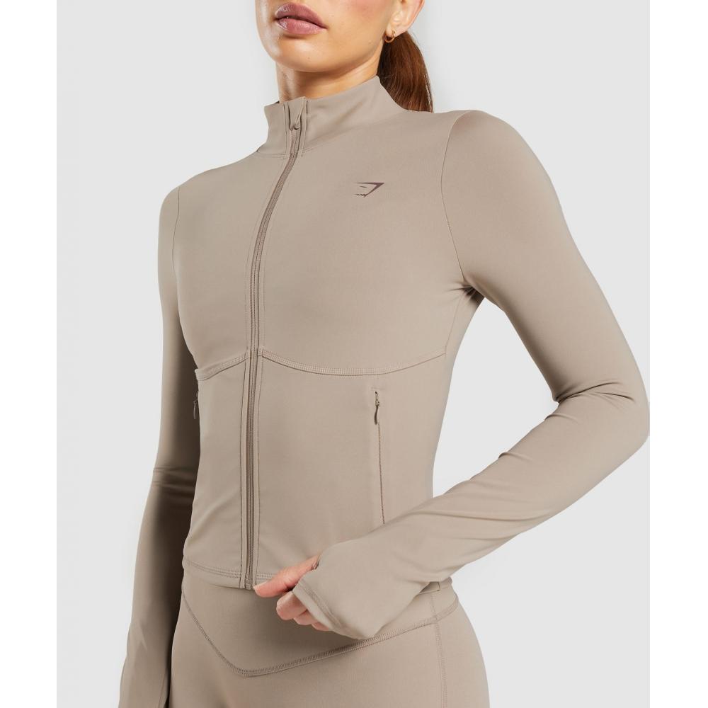 Gymshark Elevate Tracktop Lifestyle Brown B8a9y Nc0s