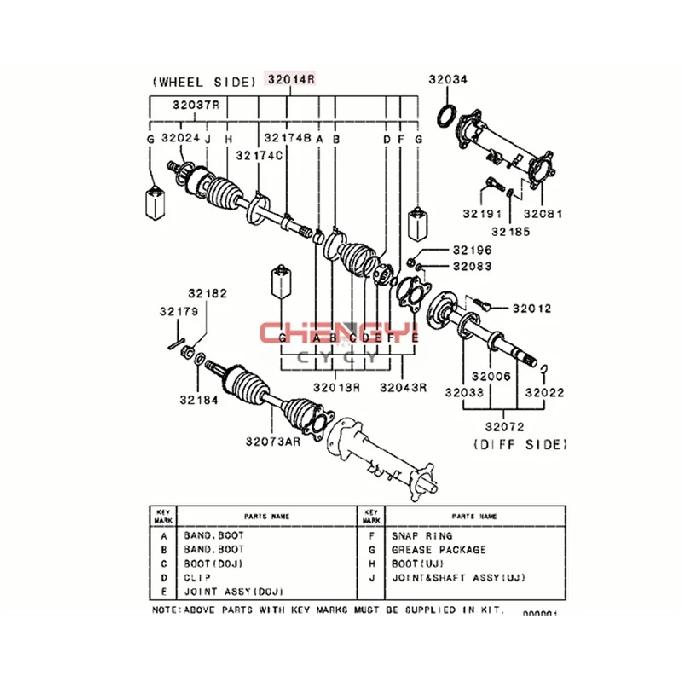 1PCS Repair Kit For Front Axle Shaft Ball Cage Dust Boot For Pajero Montero V31W V33W V43W V63W V73W V75W MR528639 MR528709
