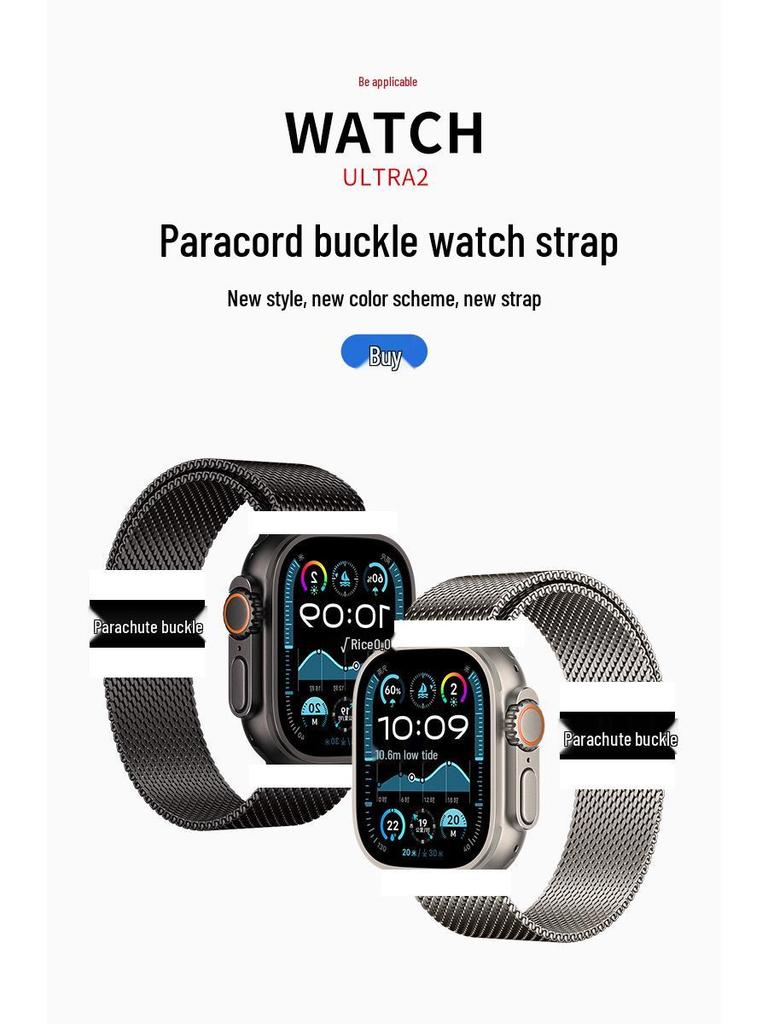 Original Milanese Steel Strap for Apple Watch Ultra2, iWatch10