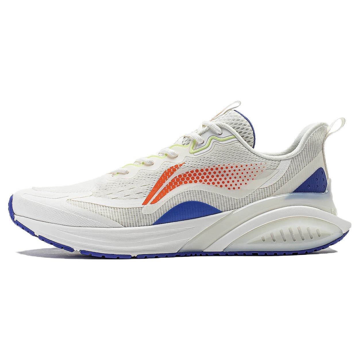 

new LiNing Cloudy Anti Slip Wear Resistant Low Top Running Shoes Men s White Blue Orange 41