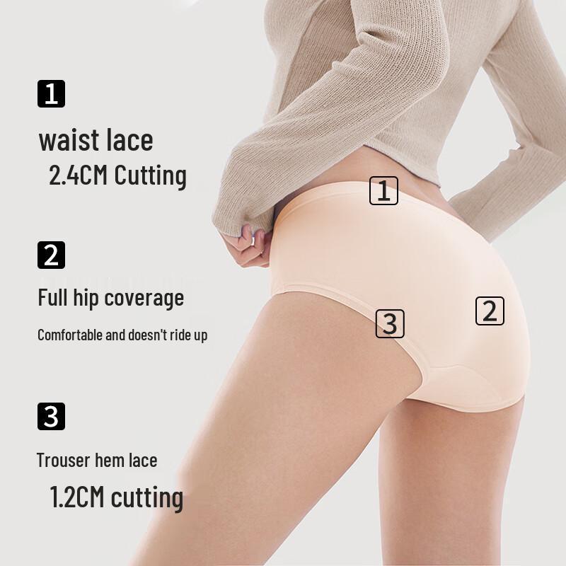 JOAE Super Soft Modal Antibacterial Seamless Mid-Rise Women's Briefs