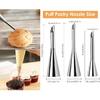Large Cream Icing Piping Nozzle Tips 3 Pieces Professional Stainless Steel Puff Nozzle for Decorating Cake and Filling Pastry
