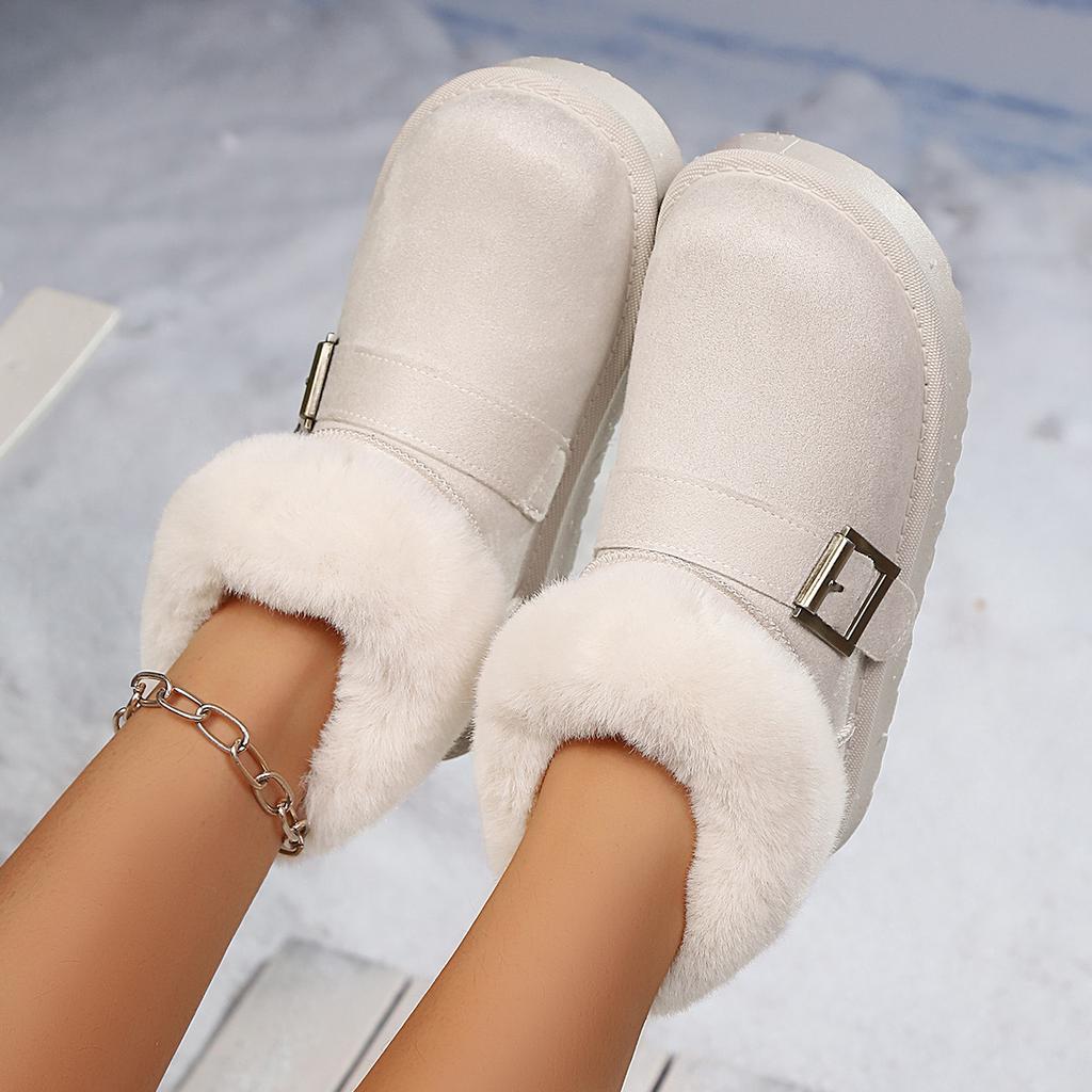 Snow Boots 2025 New Warm and Fashionable Short-cut Fleece Thickened Buckle Snow Boots for Women