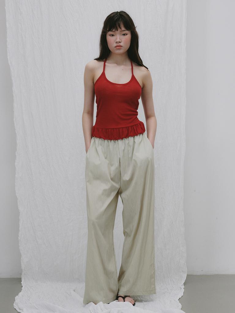 PLATDUJOUR Wide Banding Pants (Mint)
