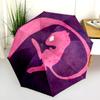 Mew Pokémon Pattern, Automatic Folding Umbrella, Portable and Foldable Design, 8 Ribs, a Christmas or Birthday Gift.