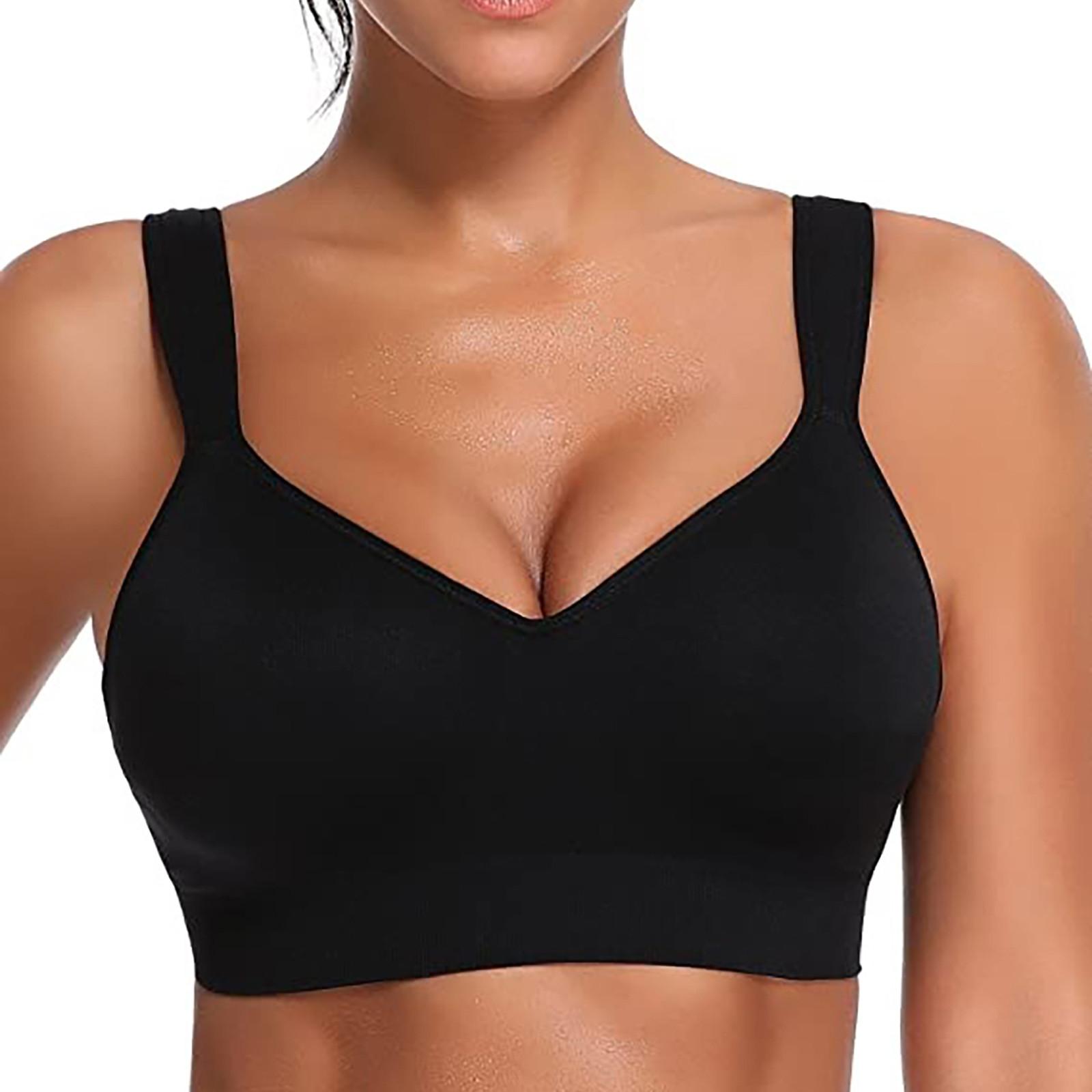 

Women s Sports V-Neck Plus Size Bra Running Fitness Gathering Breathable Yoga Strap Tank Top XL