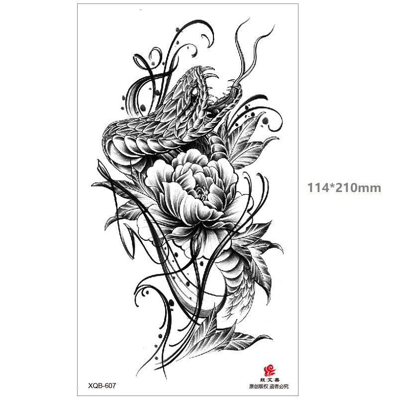 Dragon Wolf Tiger Black Water Transfer Simulation Disposable Temporary Half-Arm Animal Set Tattoo Sticker