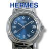 Used Clipper CL4.210 Navy Quartz Ladies Watch Good Condition HERMES D Buckle Brand Working Navy Dial Silver Quartz