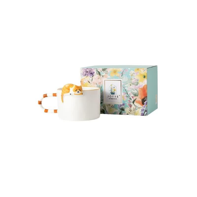 JOYYE Orange Cat Ceramic Mug