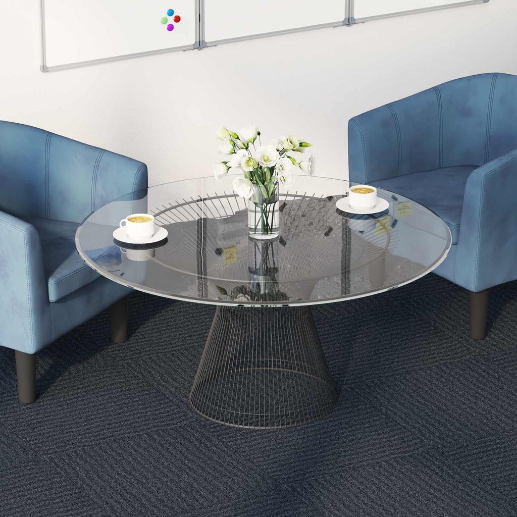 Blue Gray Carpet Tile 50 x 50 cm 4 pcs PP and Bitumen