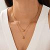 Beads Geometric Water Droplet Double-Layer Pendant Necklace Lady 316L Stainless Steel Classic Trend Waterproof Jewelry