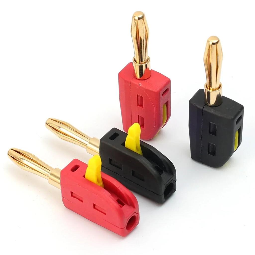 Audio Adapter Banana Plug No Solder Quick Connection Banana Plug Suitable for High Power Devices with 32A Current Capacity and Gold Plated Contact