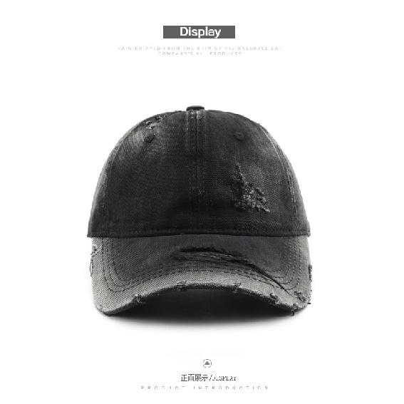 Women's washed and distressed solid-color baseball cap, suitable for outdoor activities, men's travel hat, sun protection and shading
