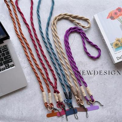 Nouvelle Lanière Longue en Nylon Torsadé pour Téléphone Portable Anti-perte Cordelette à Suspendre au Cou Cordelette Bandoulière