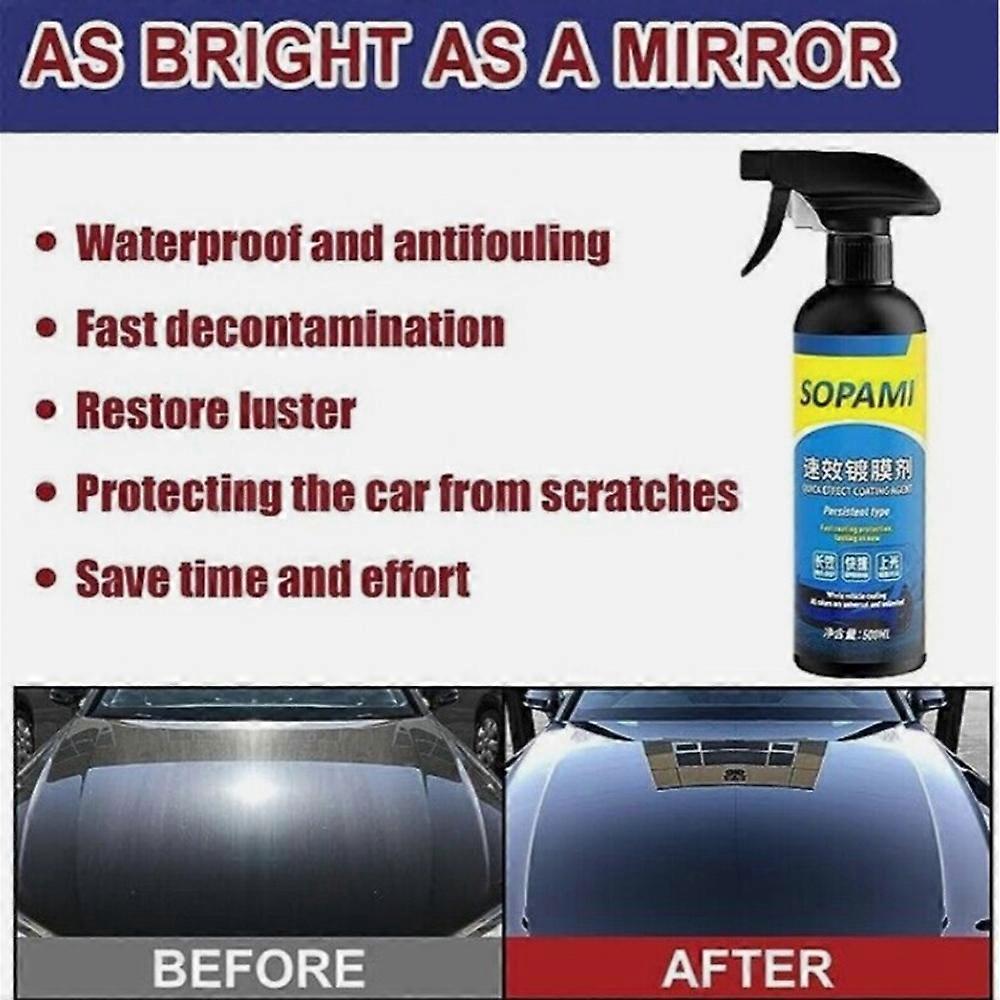 1-3er Set Sopami Auto-Beschichtungsspray, 3-in-1 Multifunktionales Schnellwirkendes Beschichtungsmittel