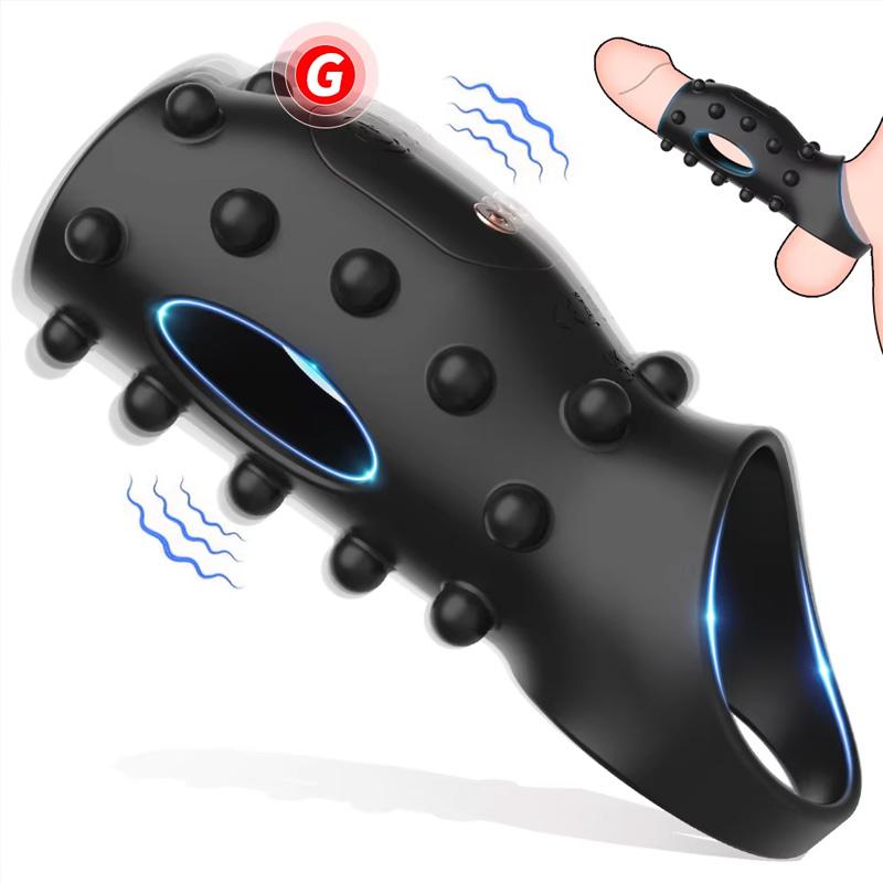 Silikonowy wibrujący penis Sleeve Penis Sleeve Penis Ring, stymulacja punktu G Sex Toys Opóźniony wytrysk Sex Toys dla dorosłych, przedłużacze penisa