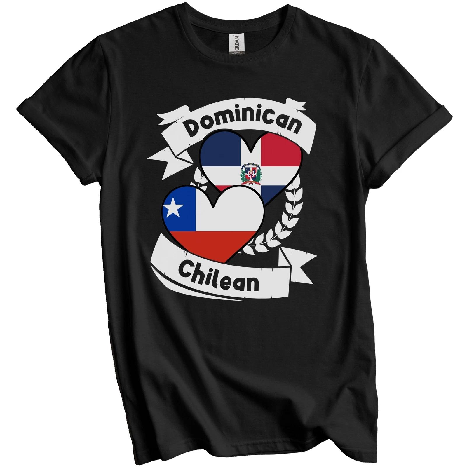 Dominican Chilean Heart Flags Dominican Republic Chile T-Shirt 2XL