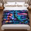 Coperta Morbida a Tema Dinosauri Personalizzata con Stampa Nome Testo Coperta Calda Decorazione Divano Casa Camera da Letto