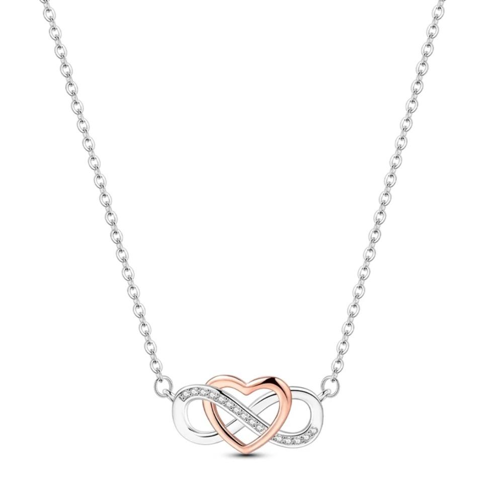 925 Silver Lucky Unicorn Necklace with Butterfly Firefly Bear Paw Print Zircon Chain Link Heart Jewelry for Women