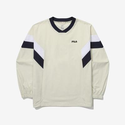 V Neck woVen Sweatshirt