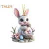 1/3Pcs Easter Cartoon Bunny Hanging Decorations with Lanyard Easy To Hang 2D Acrylic Ornaments Rearview Mirror Pendants