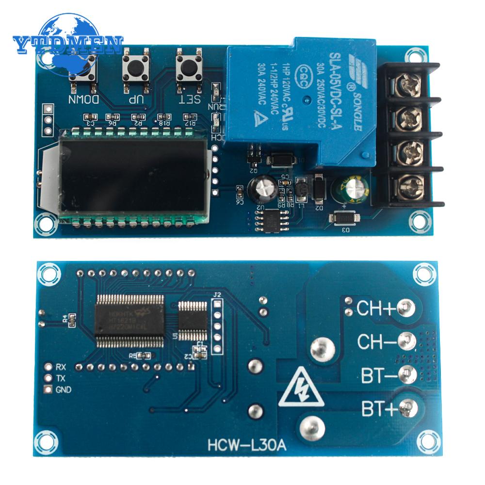 

XY-L30A DC 6-60v 30A Модуль контролю заряду акумулятора Захисна плата Зарядний пристрій Таймер з РК-дисплеєм хакі