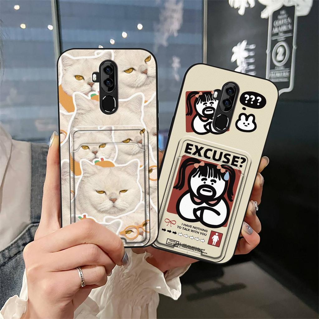 Cute Silicone Phone Case For Oukitel C12 Pro/C12 Fashion Design TPU Soft Case Card Sleeve Shockproof Cartoon Protective